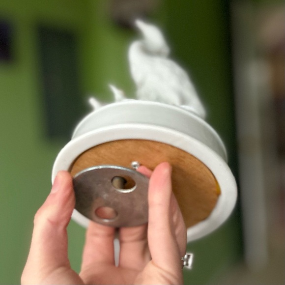 VTG Marsh Bird White Egret Musical Figurine Cottagecore Cabin Accent Decor - Picture 6 of 8